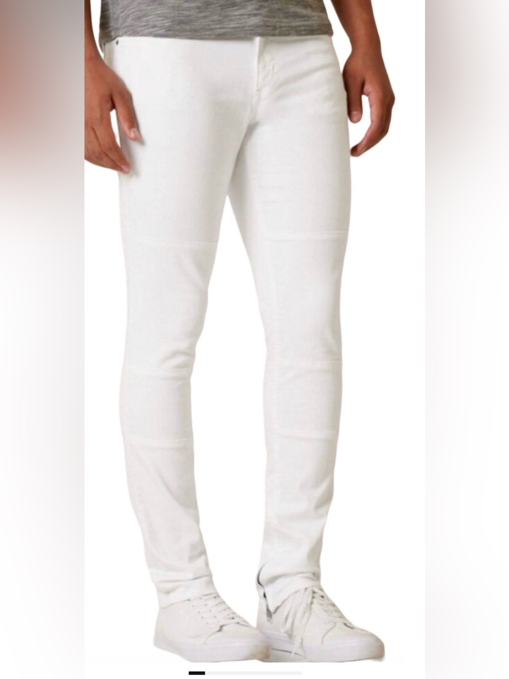 NEW RUSTIC DIME WHITE ENDURO TAPER FIT ZIP HEM JEANS SIZE 32 BUCKLE